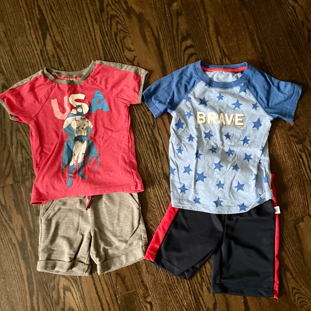 Cat & Jack Patriotic Superhero Summer Short Sets